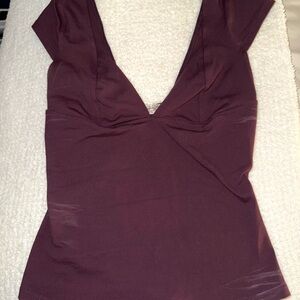 Deep Purple V-Neck Top